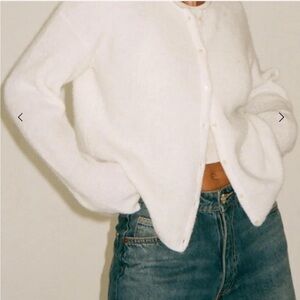 Sezane White Cardigan